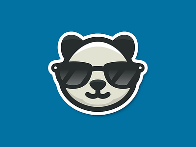 Cool Panda animal bamboo cartoon face flat funny logo nature panda simple sticker sunglasses