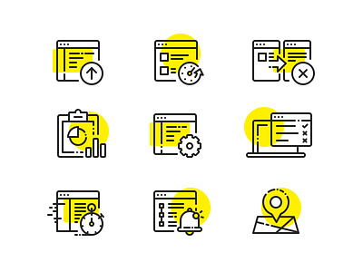 Icons alerting analysis icon location monitoring performance public report set status transaction uptime