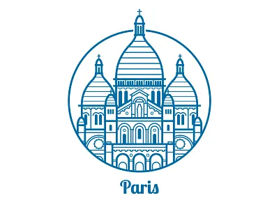 Sacre Coeur Basilica Line Icon basilica france line art linear paris sacre coeur sacred heart thin line