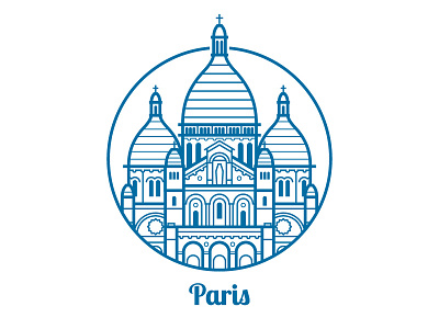 Sacre Coeur Basilica Line Icon basilica france line art linear paris sacre coeur sacred heart thin line