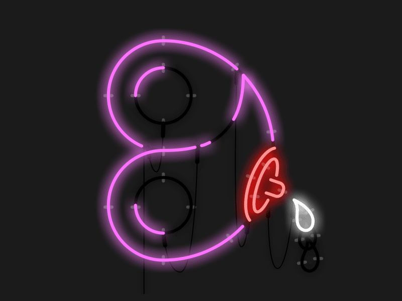 neon tit after effects animated boob milk neon tit type typography