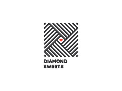 Diamond Sweets chocolate lines logo logo design sweets thick lines