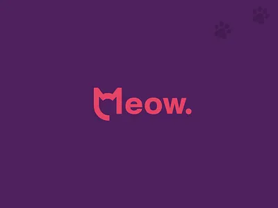 Meow. cat cats logo logotype m meow typography