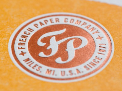 French Paper Company foilstamping letterpress paper poster