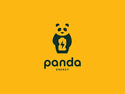 Panda Energy animal batery electricity energy icon logo panda power