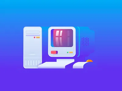 PCc computer icon illustration illustrator pc retro