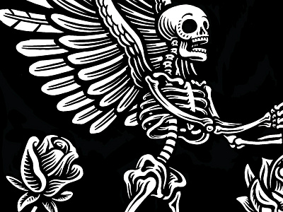 bones bw die happy illustration skeleton