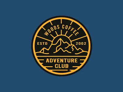 Adventure Club - Hat Patch brand coffee hat icon logo mountain outdoor patch sunrise sunset woods