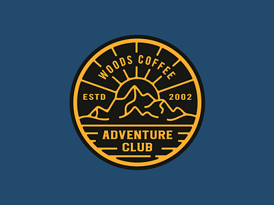 Adventure Club - Hat Patch brand coffee hat icon logo mountain outdoor patch sunrise sunset woods