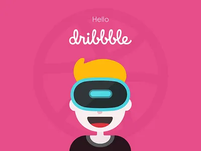 Hello Dribbble dribbble illustration portrait vr