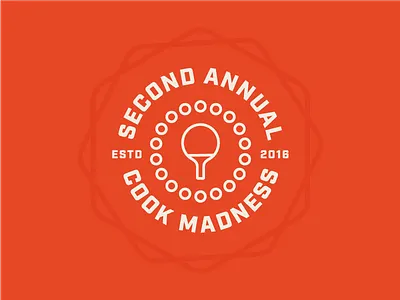 Cook Madness Circular badge balls circle internal logo paddle ping pong tournament type vintage