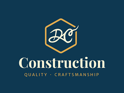 DC Construction construction craftsmanship handscript logo