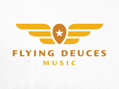 Flying Deuces Music logo refresh danny gatton guitar logo music pick