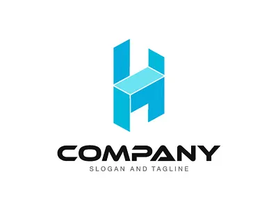 Pre-made LOGO for sale - Letter H blue design h hong kong letter h logo logos mack minimalism origami pre made sold