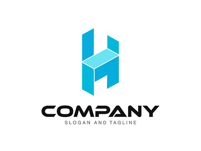 Pre-made LOGO for sale - Letter H blue design h hong kong letter h logo logos mack minimalism origami pre made sold