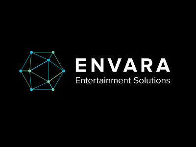 Envara Logo black blue entertainment green logo mark points shape tech