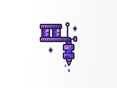 Lil' Tattoo Gun gradient gun icon illustration ink machine tattoo