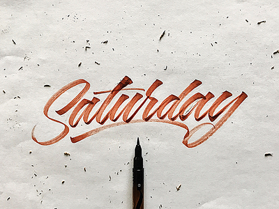 Saturday brushtype calligraphy handlettering handmade handmadetype lettering logotype maker sketch texture tombow