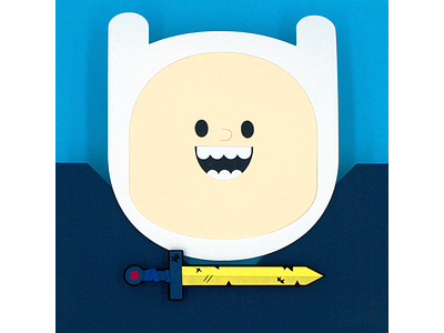 Finn Dribbble adventure time cartoon network finn paper art