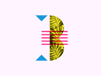 No. 3 3 fun geometric illustration leaf logo number party pattern shape three typography