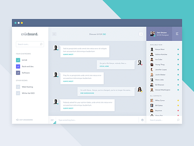 Chatroom View chat chatroom desktop members menu sidebar ui ux