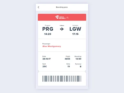Daily UI #24 024 24 airlines app boarding challenge dailyui flight interface ticket ui ux