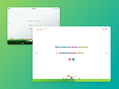 Neue clean evolution green iteration language learning mango spanish teaching ui
