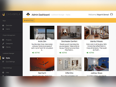 CasaNyla Web Interface Prototype admin css dashboard design interior ui ux web