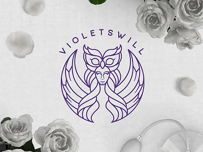 The goddess Athena animal athena cosmetics design fashion goddess line art logo owl
