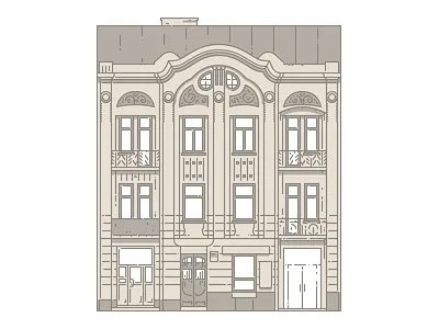 Lviv Houses — 31 Bandery St architecture building house icon illustration lviv