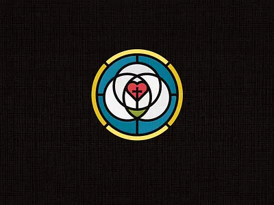 Lutheran Church Logo church cross history logo luther lutheran mark negative space overlapping rose seal stained glass