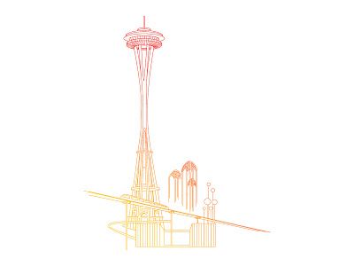 Space Needle illustration line art needle seattle space vector