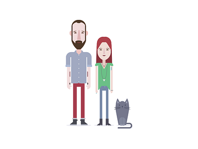 Family Photo cat family flat