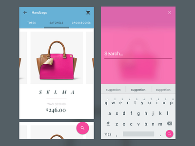 Daily UI, Day #3 eCommerce ecommerce handbag material material design michael kors playfair ui