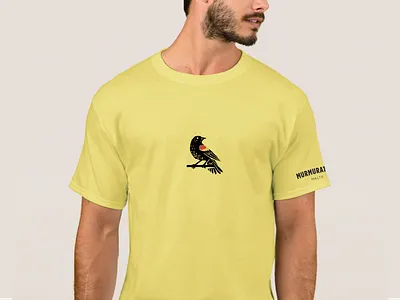Murmuration Tee beer blackbird branding design layout malt malting redwing t shirt textile typography vector