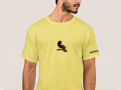 Murmuration Tee beer blackbird branding design layout malt malting redwing t shirt textile typography vector