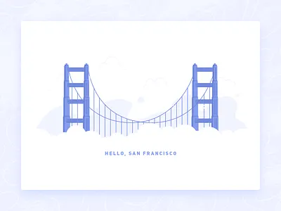 We Moved! bridge clouds fog illustration move vector