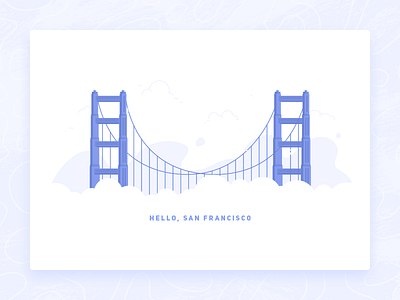 We Moved! bridge clouds fog illustration move vector