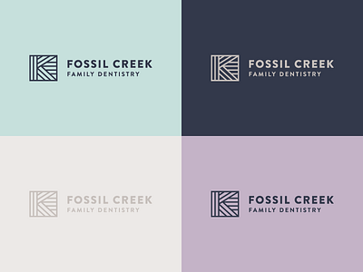 FC Family Dentistry Logo branding chic classic dentist identity lavender logo navy