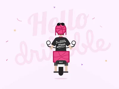 Hello Dribbble！ basketball dribbble first illustration shot ui