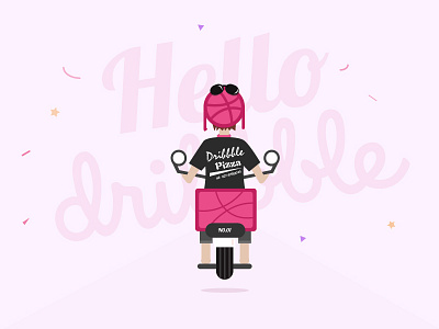 Hello Dribbble！ basketball dribbble first illustration shot ui