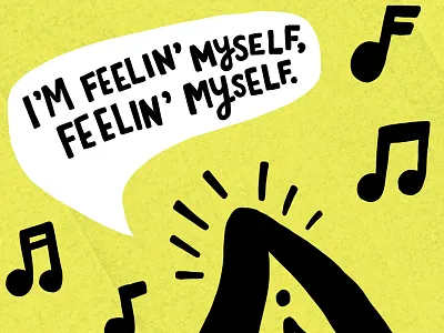 Feelin' myself hand lettering handlettering illustration lettering