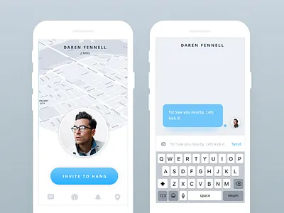 Chat + Hang App app application chat clean design friends ios iphone los angeles mobile ui ux