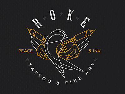 Roke version II bird branding dove icon line linear linelogo logo sparrow tatoomachine tattoo vector