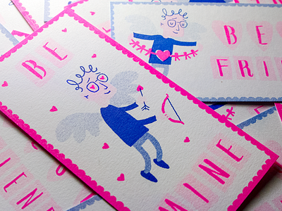 Risograph Valentines character illustration print riso risograph valentine valentines day