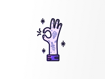 Okie Dokie gradient gun icon illustration ink machine tattoo