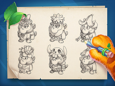 Character sketches animal character characters enemies game monkey sketch sketches