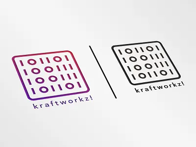 Kraftworkz binary brand branding cypher identity information k letter logo logomarks type typography