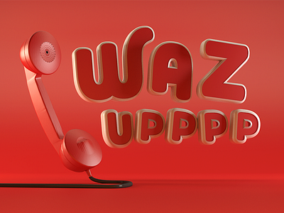 Type Tues - WAZ UPPPP 3d blocks cinema4d cr6 design digital type typetuesday typography