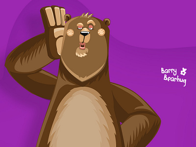 Barry Bearhug - Bear Cartoon Character animal bear cartoon character colorful duckface flat funny illustration vector